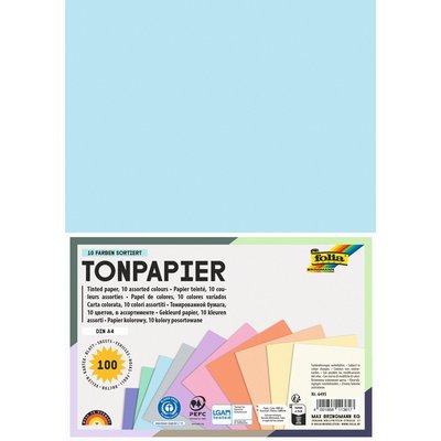 Knutselpapier Folia A4 100vel 10 pastelkleuren