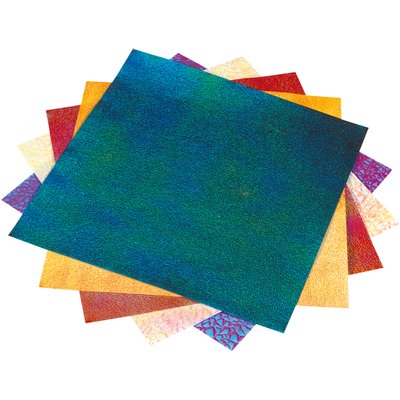 Vouwblaadjes Folia 75gr 14x14cm 50 vel 2zijdig iriserend embossing ass