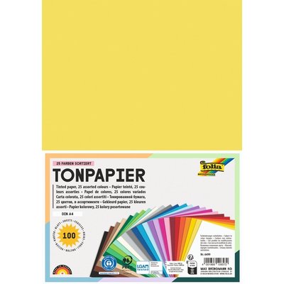 Knutselpapier Folia A4 100vel 25 kleuren