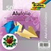 Vouwblaadjes Folia 15x15cm 50 vel alufolie assorti kleuren foto