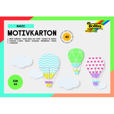 Fotokarton Folia A6 40vel met basisdesigns assorti