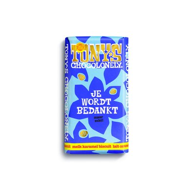 Chocolat Tony's Chocolonely Gifting bar 'Je wordt bedankt' 180g
