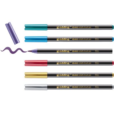 Brushpen edding 1340 metallic assorti set à 6 stuks