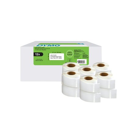 Etiket Dymo LabelWriter adressering 25x54mm 12 rollen á 500 stuks wit
