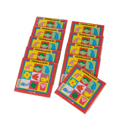 Vouwblaadjes vierkant 12x12cm 65gram assorti 90 vel