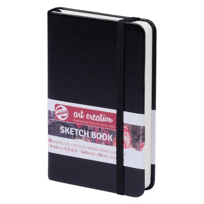 Schetsboek Talens Art Creation 80 witte vellen 140gr 90x140mm zwart