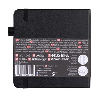 Schetsboek Sakura 80 zwarte vellen 140gr 120x120mm zwart