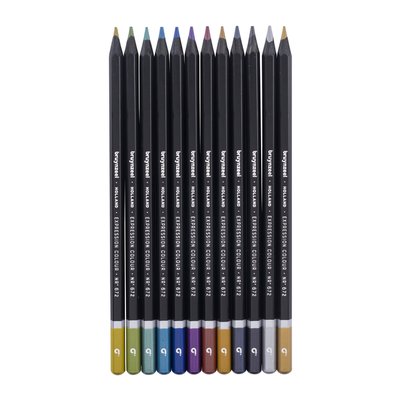 Kleurpotloden Bruynzeel Expression assorti metallic blik à 12 stuks