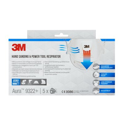 Masque de protection 3M Aura ponçage 9322+ FFP2 soupape 5 pièces