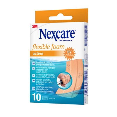 Pansements Nexcare Active Flexible Foam résistant à l'eau 6x10cm 10 pièces
