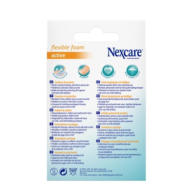 Pansements Nexcare Active Flexible Foam résistant à l'eau 6x10cm 10 pièces