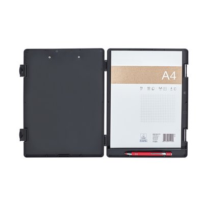 Porte-bloc avec compartiment MAULtred A4 portrait ouverture latérale PP noir