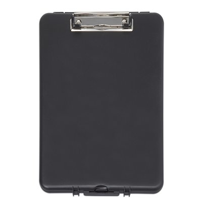 Porte-bloc avec compartiment MAULslim A4 portrait ouverture petit côté PP noir