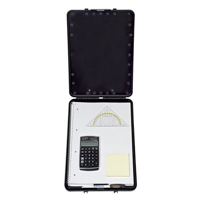 Porte-bloc avec compartiment MAULslim A4 portrait ouverture petit côté PP noir
