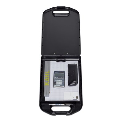 Porte-bloc avec compartiment MAULbreed A4 portrait ouverture petit côté PP noir