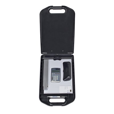 Porte-bloc avec compartiment MAULbreed A4 portrait ouverture petit côté PP noir