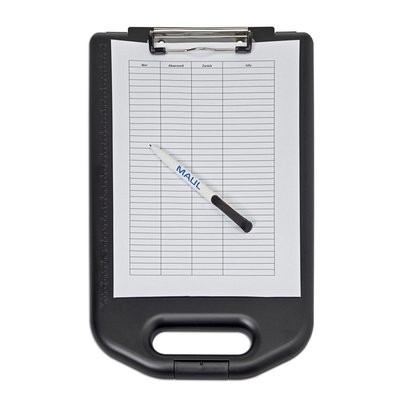 Porte-bloc avec compartiment MAULbreed A4 portrait ouverture petit côté PP noir