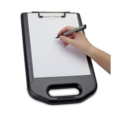 Porte-bloc avec compartiment MAULbreed A4 portrait ouverture petit côté PP noir