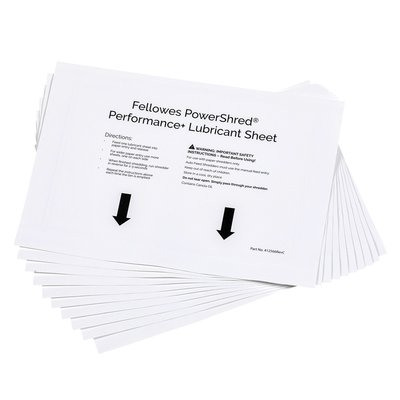 Feuilles de lubrification destructeur Fellowes Powershred Performance+ 10 feuilles