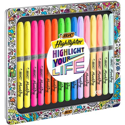 Surligneur BIC Grip Highlight Your Life assorti