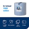 Poetspapier Tork W1 Plus Premium 2-laags 1500 vel blauw 130050 foto