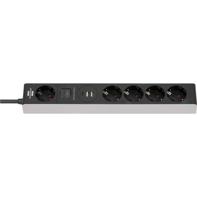Stekkerdoos Brennenstuhl 5vdig 1+2 USB C Power Delivery 1.5m grijs/zw