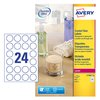 Etiket Avery L7780-25 rond 40mm transparant 600 stuks photo