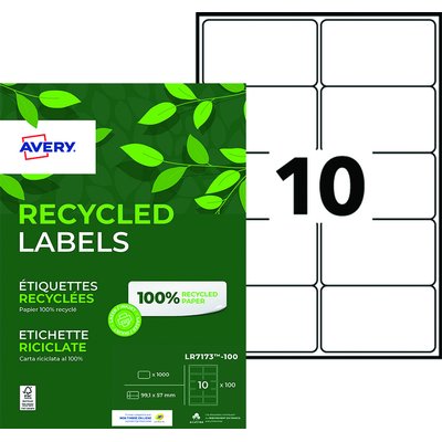 Etiquette Avery LR7173-100 99,1x57mm recyclé blanc 1000 pièces