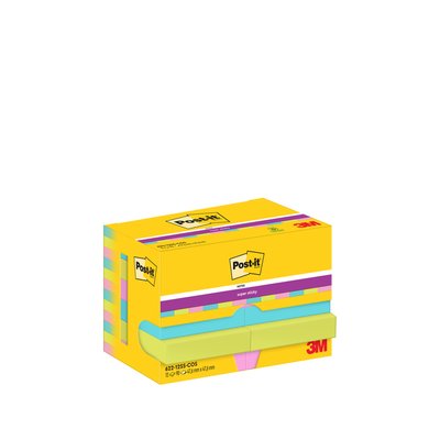 Memoblok Post-it 622 Super Sticky 47,6x47,6mm Cosmic 12 stuks
