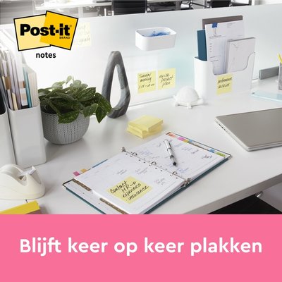 Memoblok Post-it Z-Note R350 76x127mm geel 12 stuks