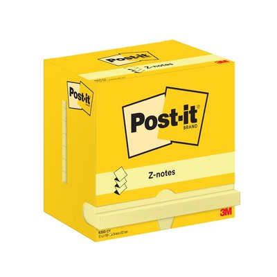 Memoblok Post-it Z-Note R350 76x127mm geel 12 stuks