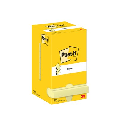 Memoblok Post-it Z-Note R330 76x76mm canary yellow 12 stuks
