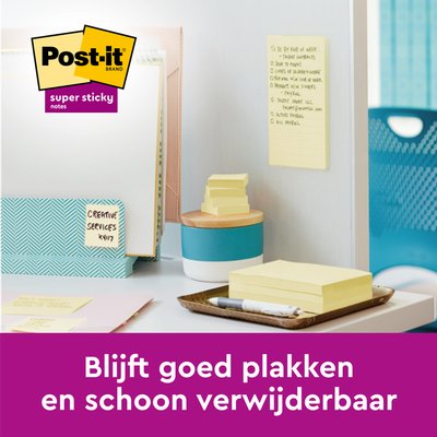 Bloc-mémos Post-it 622 Super Sticky 47,6x47,6mm jaune 12 pièces