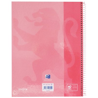 Cahier de notes Oxford Classic Europeanbook A4+ 4 perforations ligné 160 pages rose