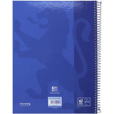 Carnet de notes Oxford Classic Europeanbook A4+ 4 perforations ligné 160 pages bleu foncé