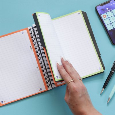 Cahier Oxford Projectbook School A4+ ligné 4 perf 240 pages 80g aqua