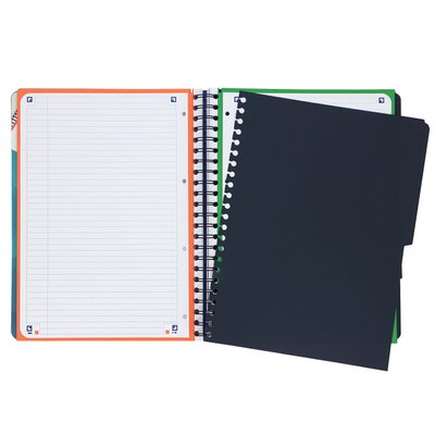 Cahier Oxford Projectbook School A4+ ligné 4 perf 240 pages 80g aqua