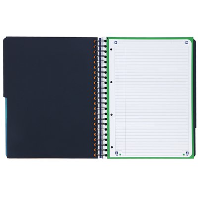 Cahier Oxford Projectbook School A4+ ligné 4 perf 240 pages 80g aqua