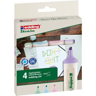 Surligneur edding 24 EcoLine pastel assorti set 4 pièces