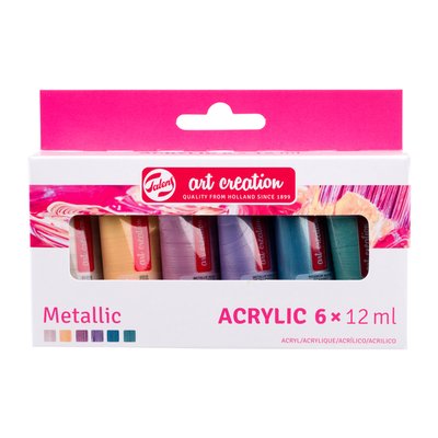 Peinture acrylique Talens Art Creation Metallic 12ml set 6 couleurs