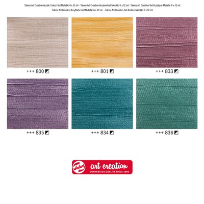 Peinture acrylique Talens Art Creation Metallic 12ml set 6 couleurs