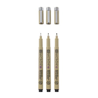 Fineliner Sakura Pigma Micron set 3 largeurs Large noir