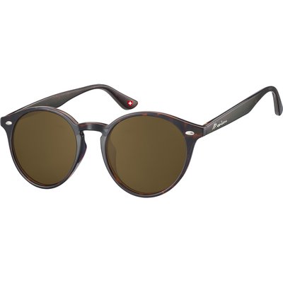 Lunettes de soleil Montana Turtle verre rond brun