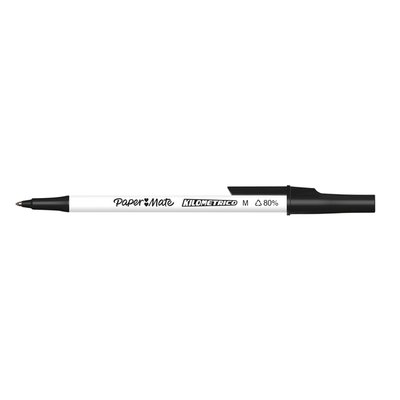 Stylo bille Paper Mate Kilometrico Recycled Medium noir