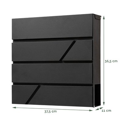Boîte aux lettres murale BRASQ PB200 Deluxe noir