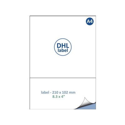 Retourlabel DHL IEZZY A4 1.000 vel 210x102mm 1000 labels