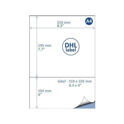Retourlabel DHL IEZZY A4 1.000 vel 210x102mm 1000 labels
