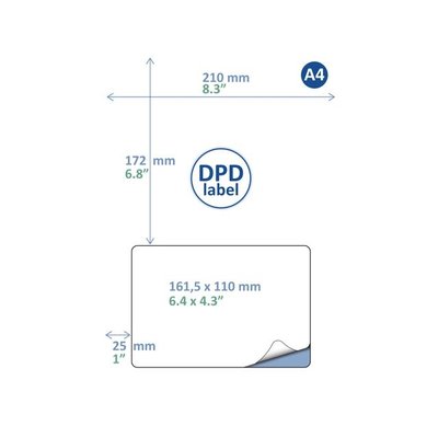 Retourlabel DPD IEZZY A4 1.000 vel 161,5x100mm 1000 labels