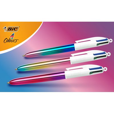 Stylo bille BIC 4 couleurs Gradient Medium assorti
