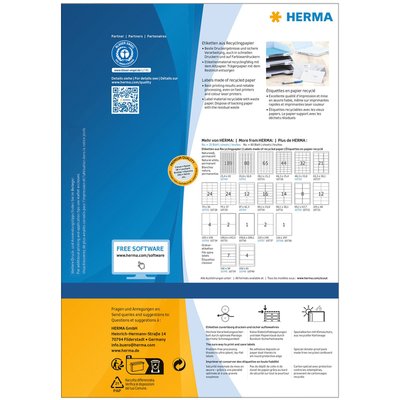 Etiket HERMA recycling 10738 210x297mm wit 80 stuks
